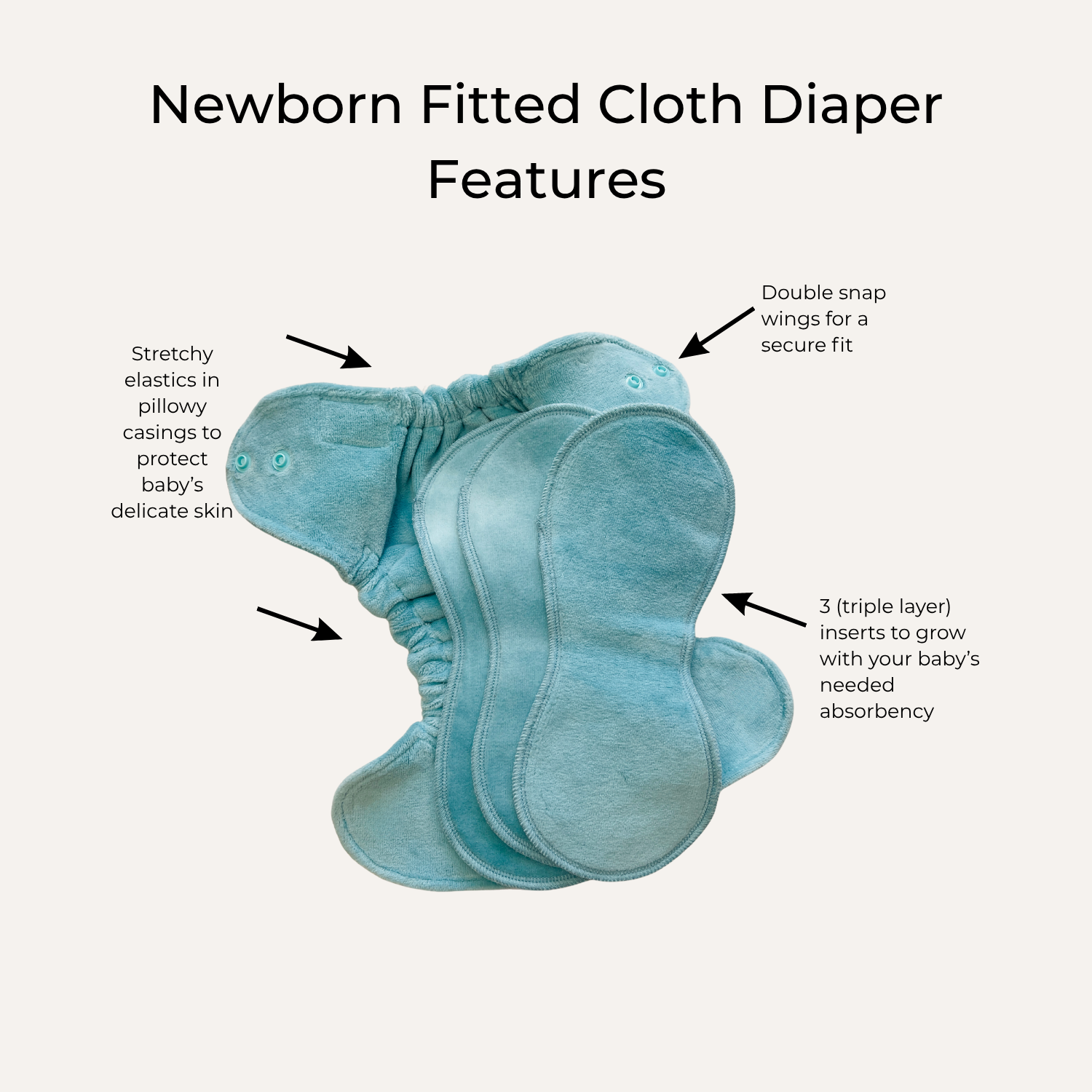 Newborn Fitted Cloth Diaper (6-14lbs) - Busy Street - Navy Stripe by Lilly & Frank
