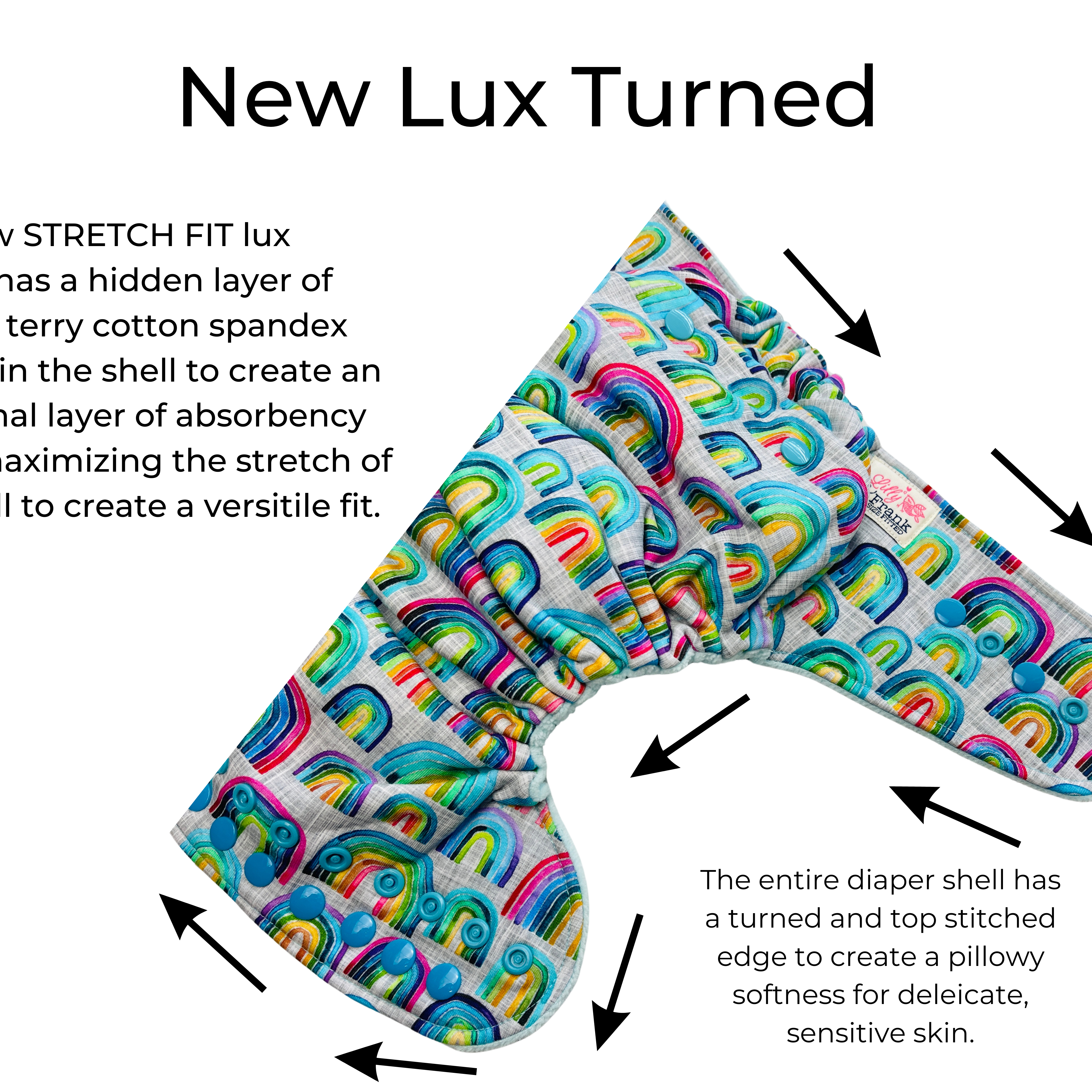 One Size ALL Cotton Fitted - Insert & Booster Included - NEW! - Lilly & Frank