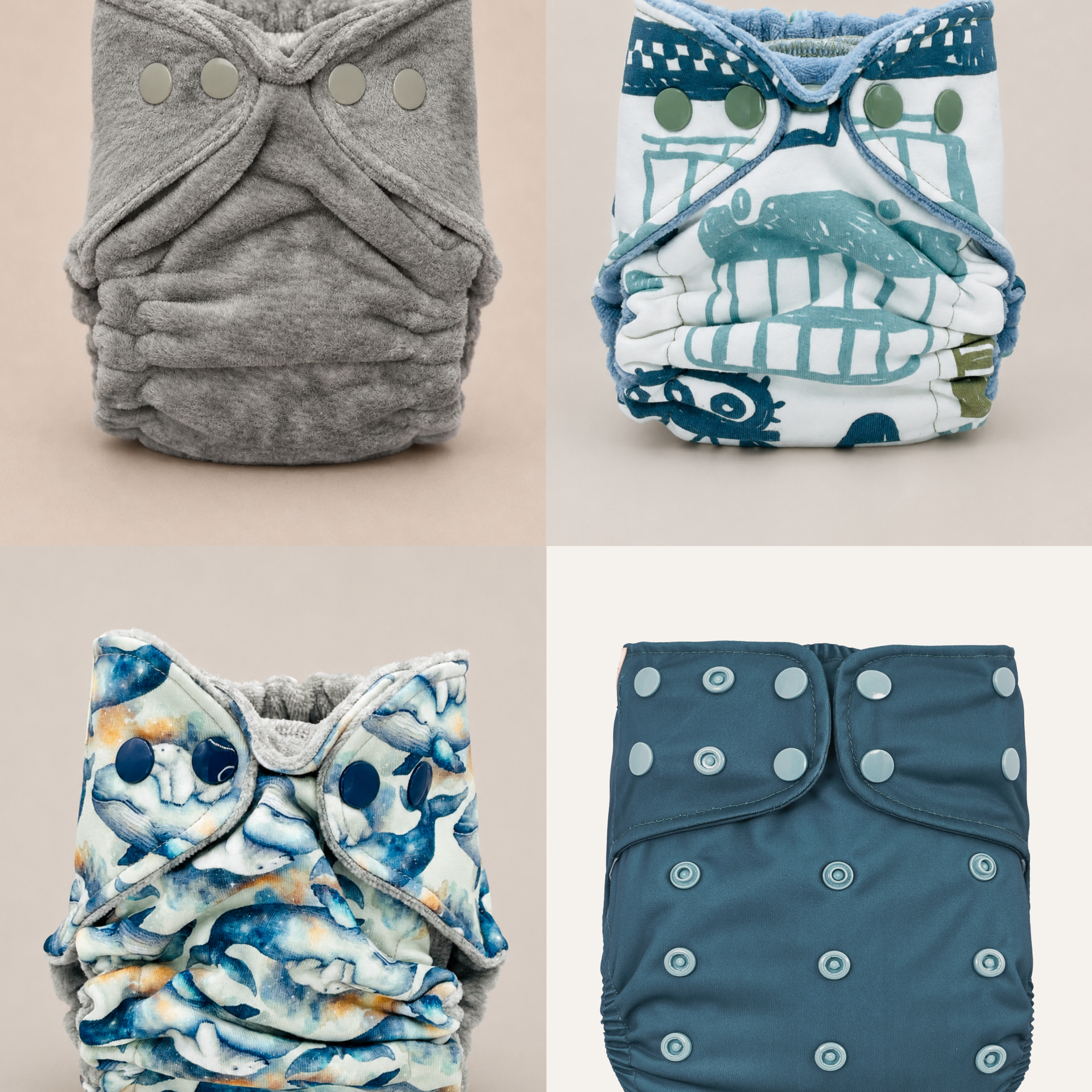 Newborn Fitted Cloth Diaper Bundle by Lilly & Frank