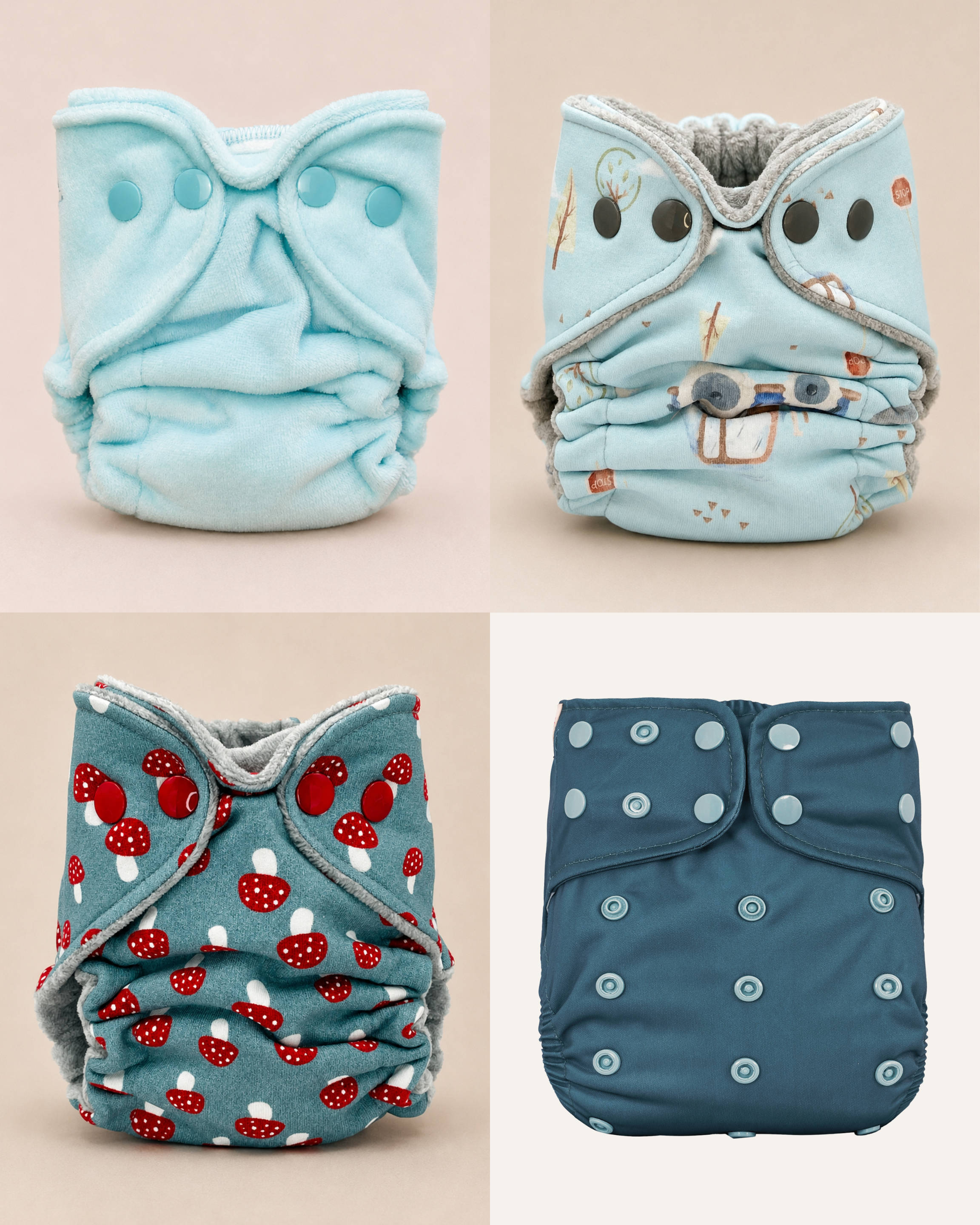 Newborn Fitted Cloth Diaper Bundle by Lilly & Frank