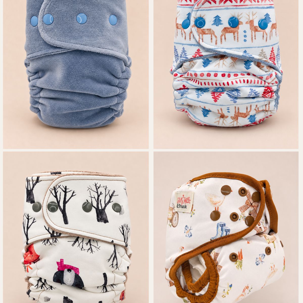 One Size Fitted Cloth Diaper Bundle by Lilly & Frank
