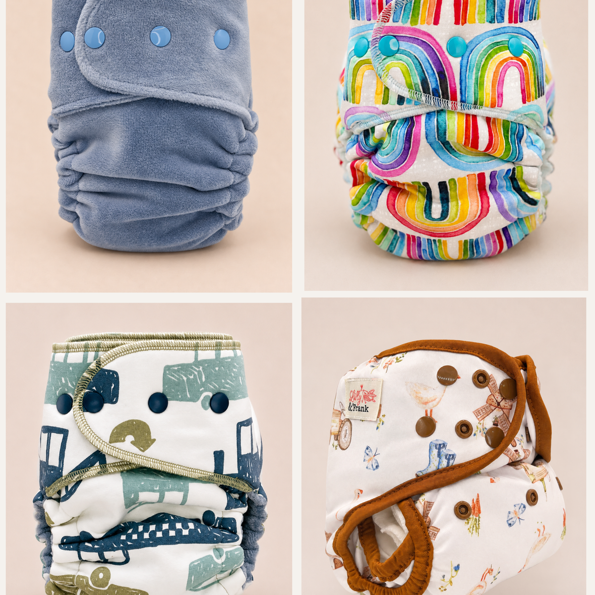 One Size Fitted Cloth Diaper Bundle by Lilly & Frank