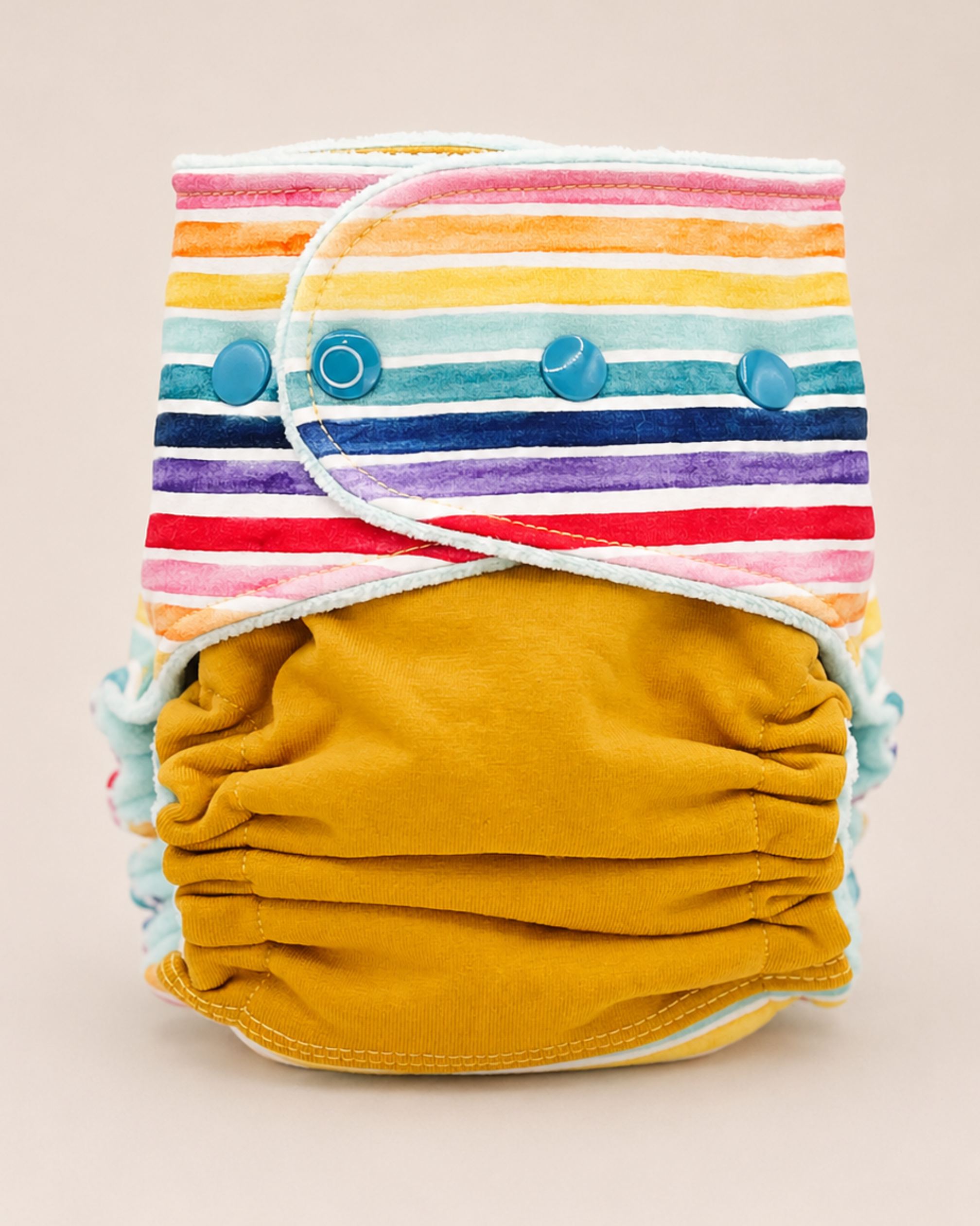 One Size Fitted Cloth Diaper (12-35lbs) - Sunshine & Rainbows by Lilly & Frank