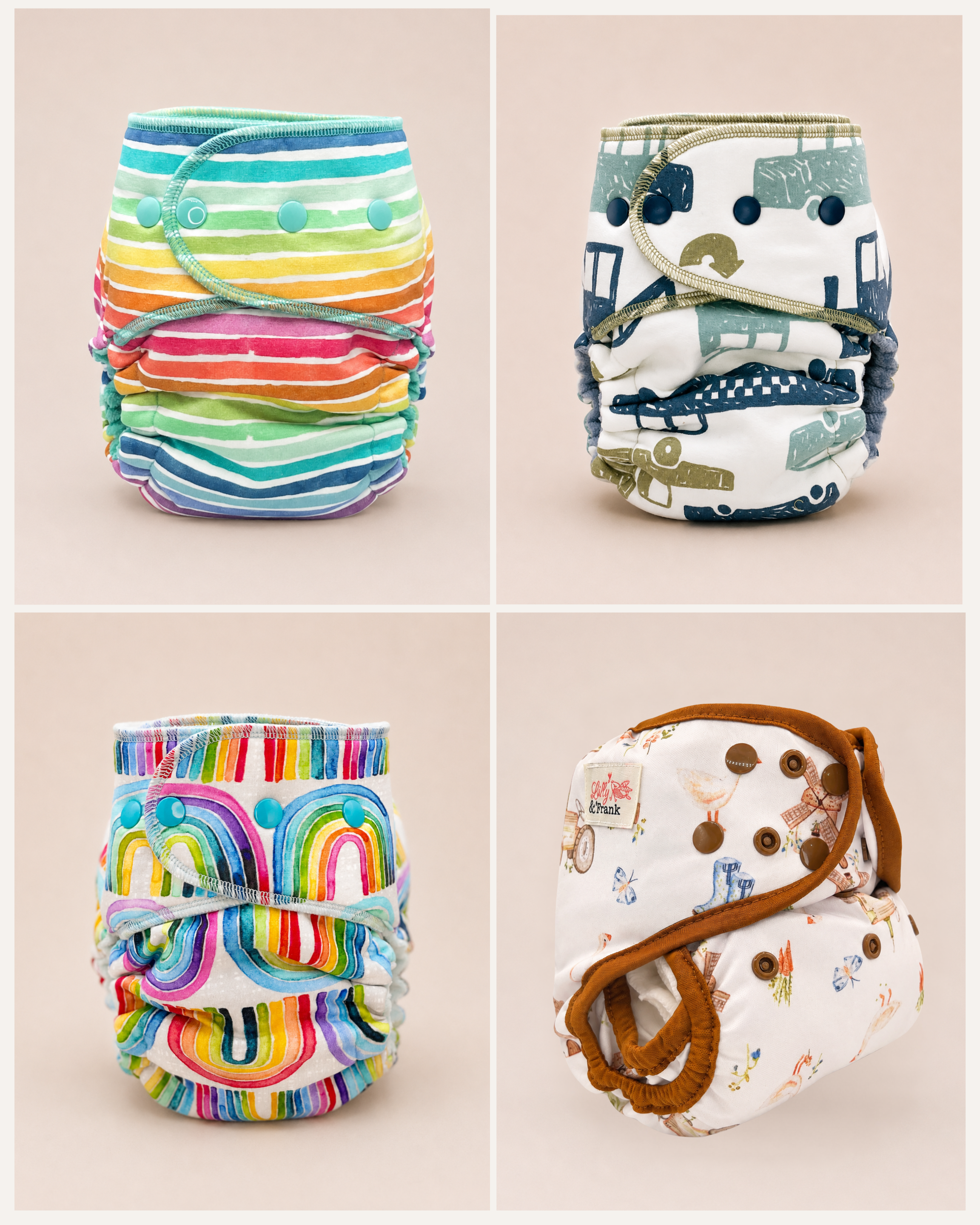 One Size Fitted Cloth Diaper Bundle by Lilly & Frank