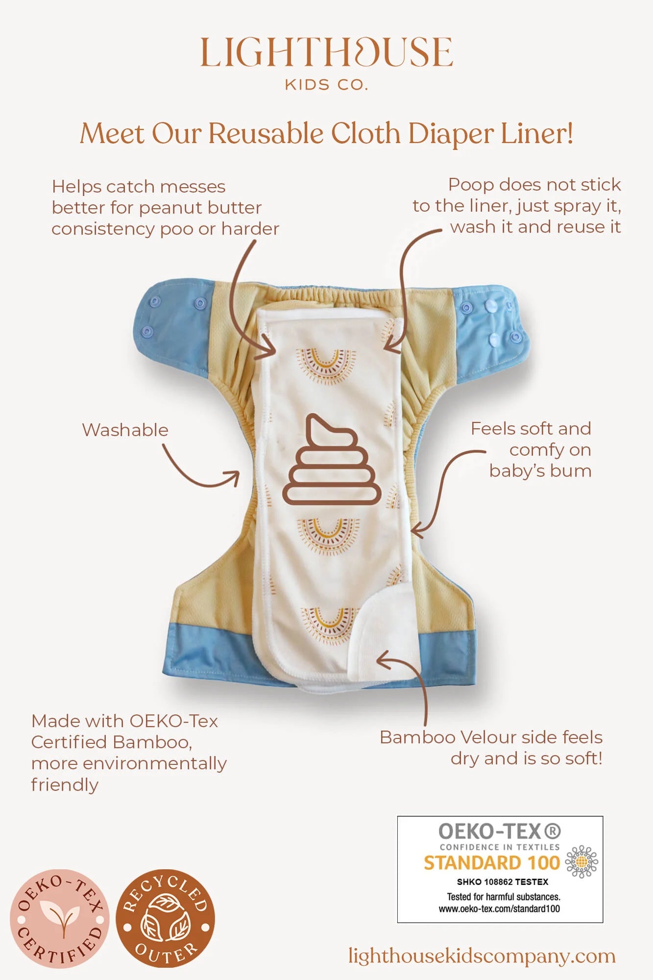 Reusable Cloth Liners 6-Pack - Lilly & Frank