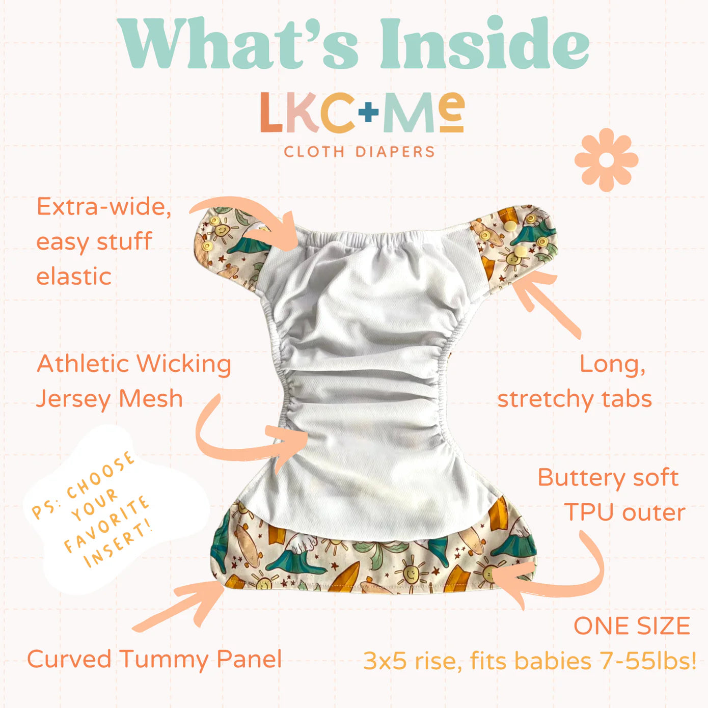 LCK + ME Pocket Diaper - Insert Included - Lilly & Frank