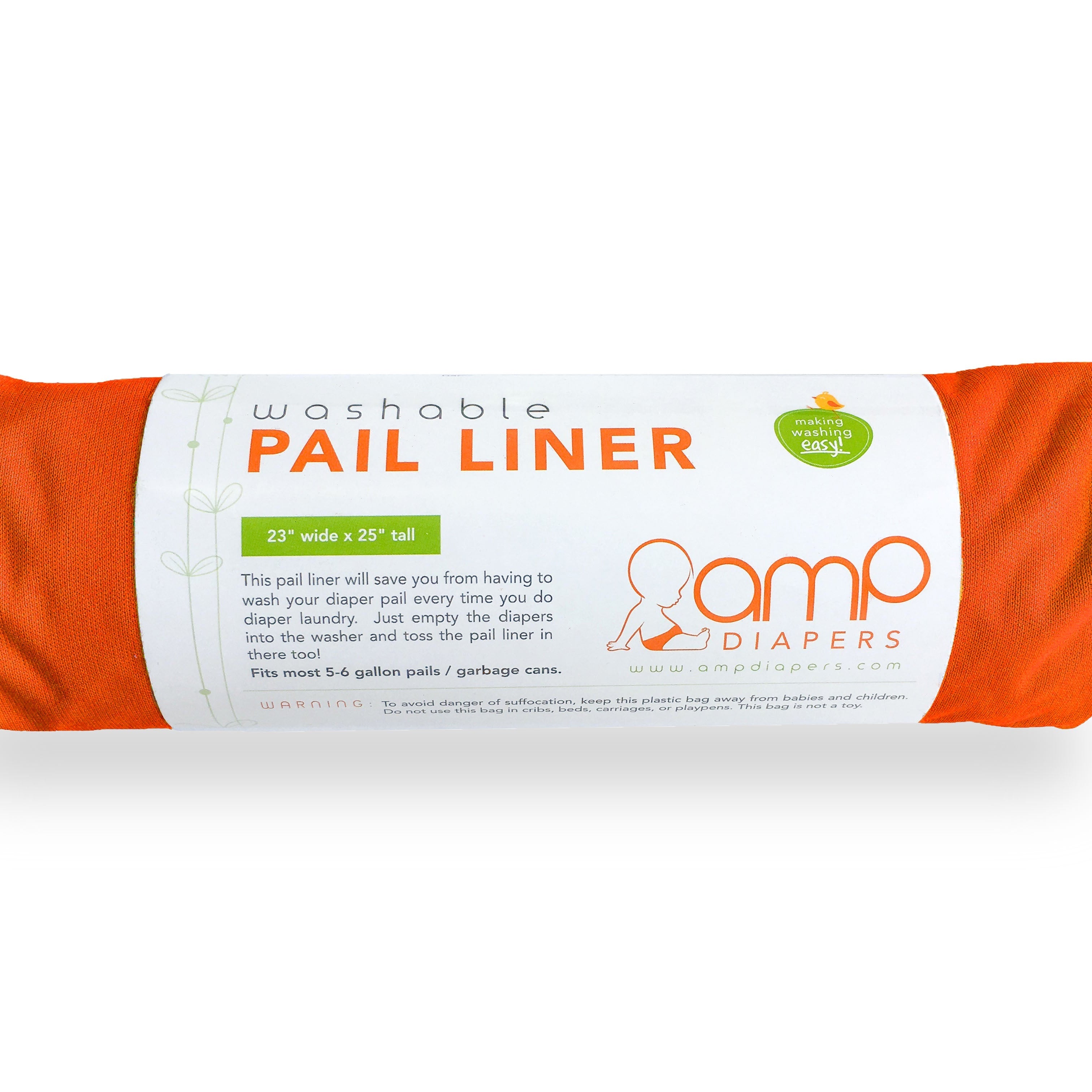 Amp Diapers Pail Liner Tangerine Amp Diapers Pail Liners