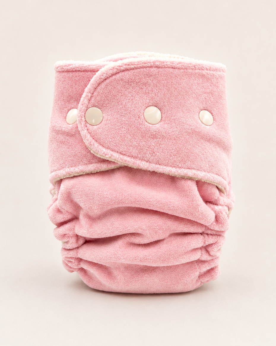 One Size Fitted Cloth Diaper (12-35lbs) - Blush OBV by Lilly & Frank
