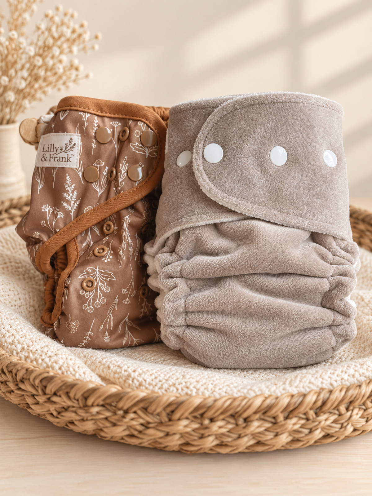 Petite Fitted Cloth Diaper (7-30lbs) - Oak OBV by Lilly & Frank