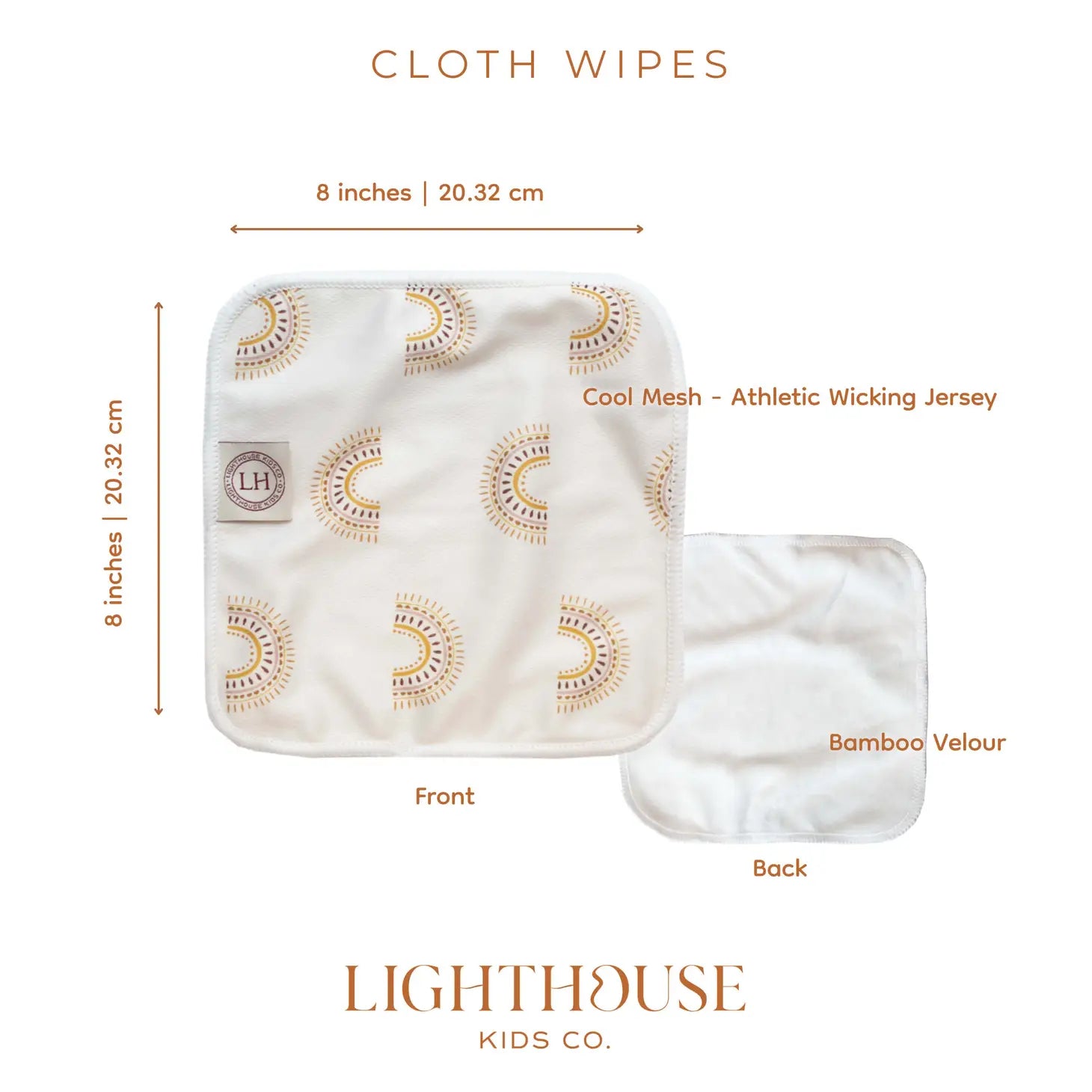 Lighthouse Kids Co. Pocket Cloth Diaper Lighthouse Kids - Cloth Wipes | Washcloths - 6 Pack