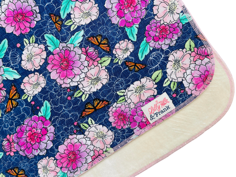 Lilly & Frank Burp Cloths Dahlias & Butterflies Burp Cloth