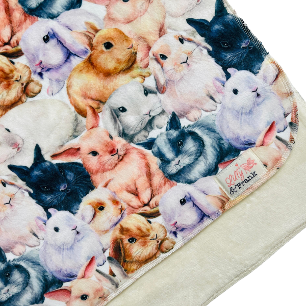 Lilly & Frank Burp Cloths Minky Bunnies Burp Cloth