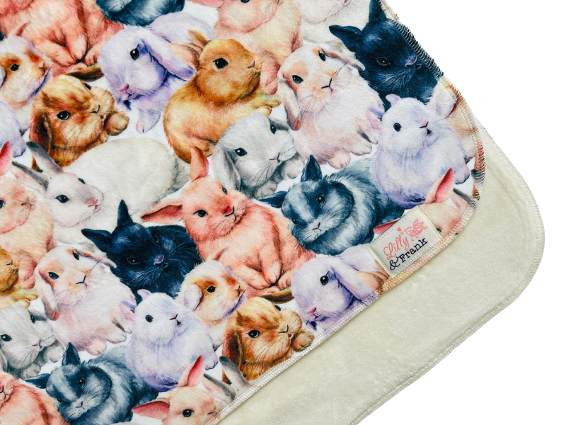 Lilly & Frank Burp Cloths Minky Bunnies Burp Cloth
