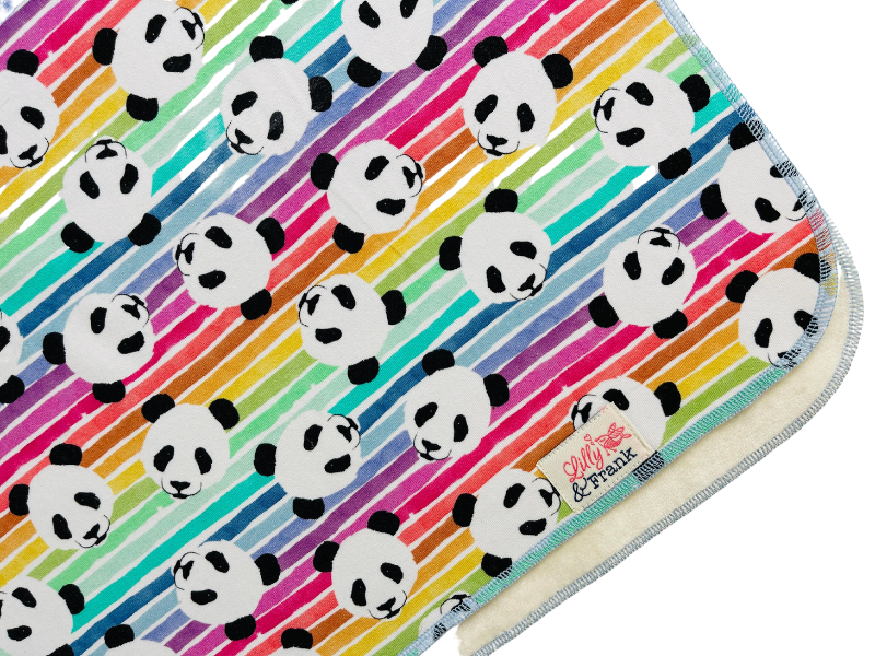 Lilly & Frank Burp Cloths Rainbow Pandas Burp Cloth