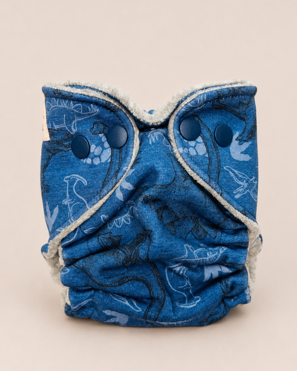 Newborn Fitted Cloth Diaper (6-14lbs) - Fossil Trail by Lilly & Frank