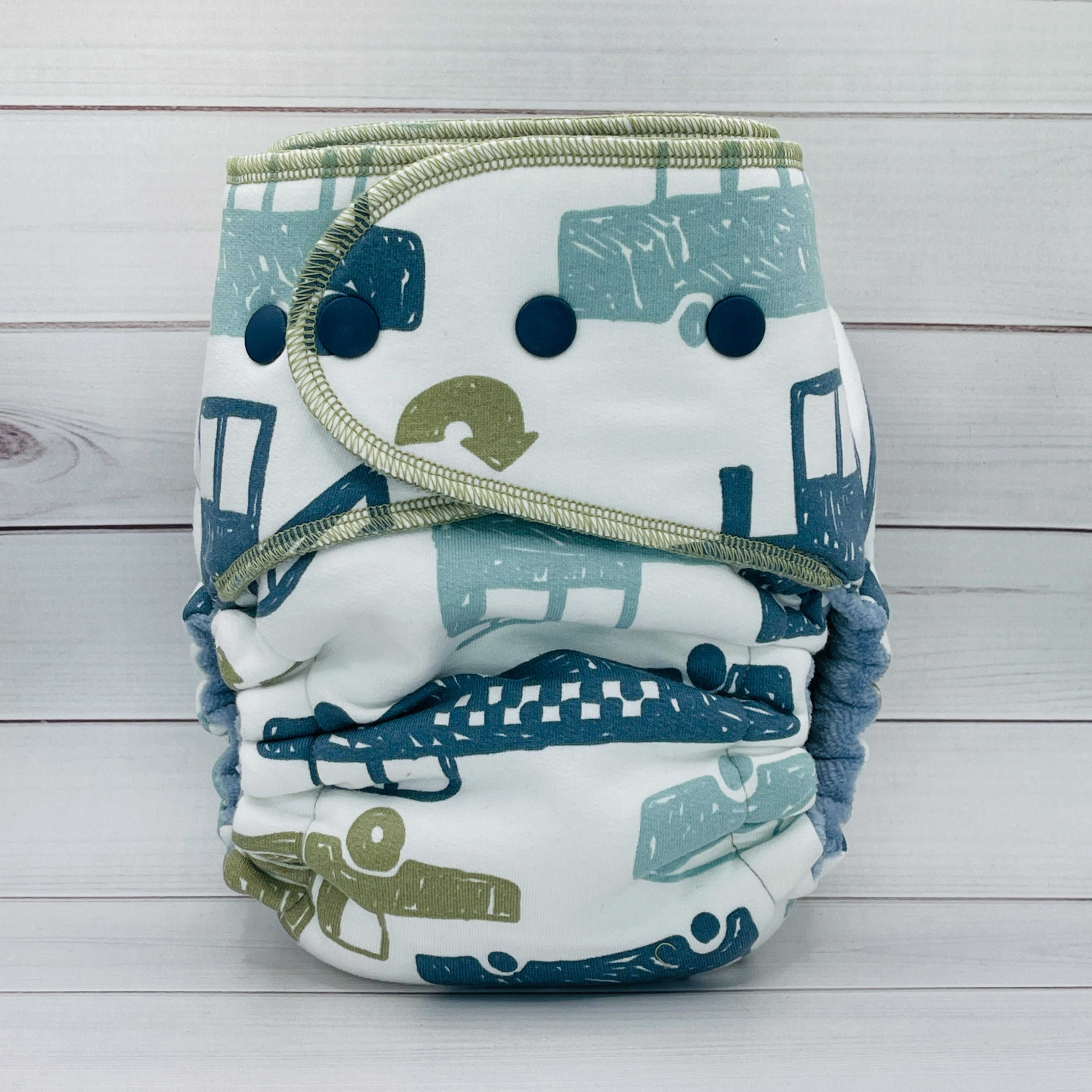 One Size Hybrid Cloth Diaper (12-35lbs) - Busy Street by Lilly & Frank