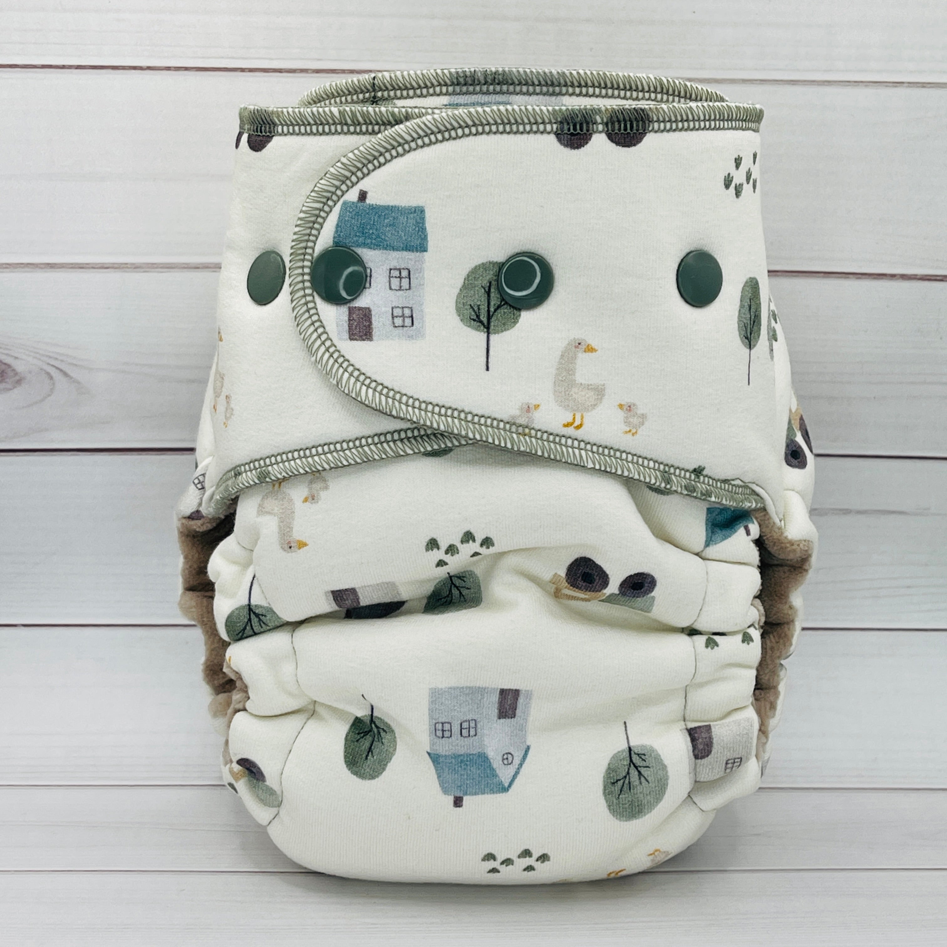 One Size Hybrid Cloth Diaper (12-35lbs) - Quiet Cottage by Lilly & Frank
