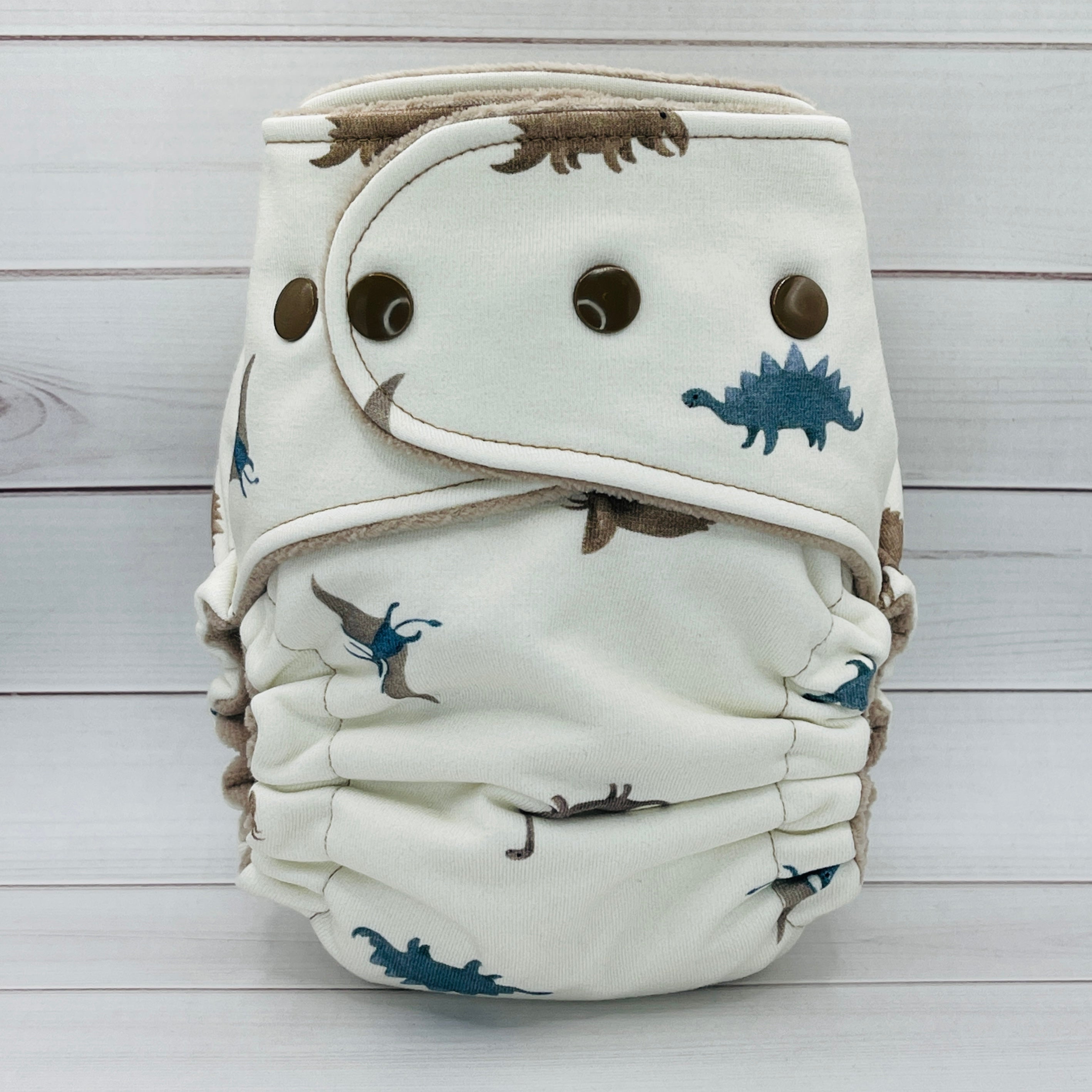 One Size Fitted Cloth Diaper (12-35lbs) - Little Dinosaurs by Lilly & Frank