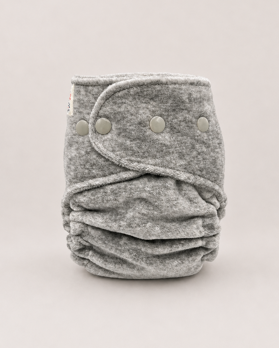 Petite Fitted Cloth Diaper (7-30lbs) - Basalt Velour - Great For Night! by Lilly & Frank