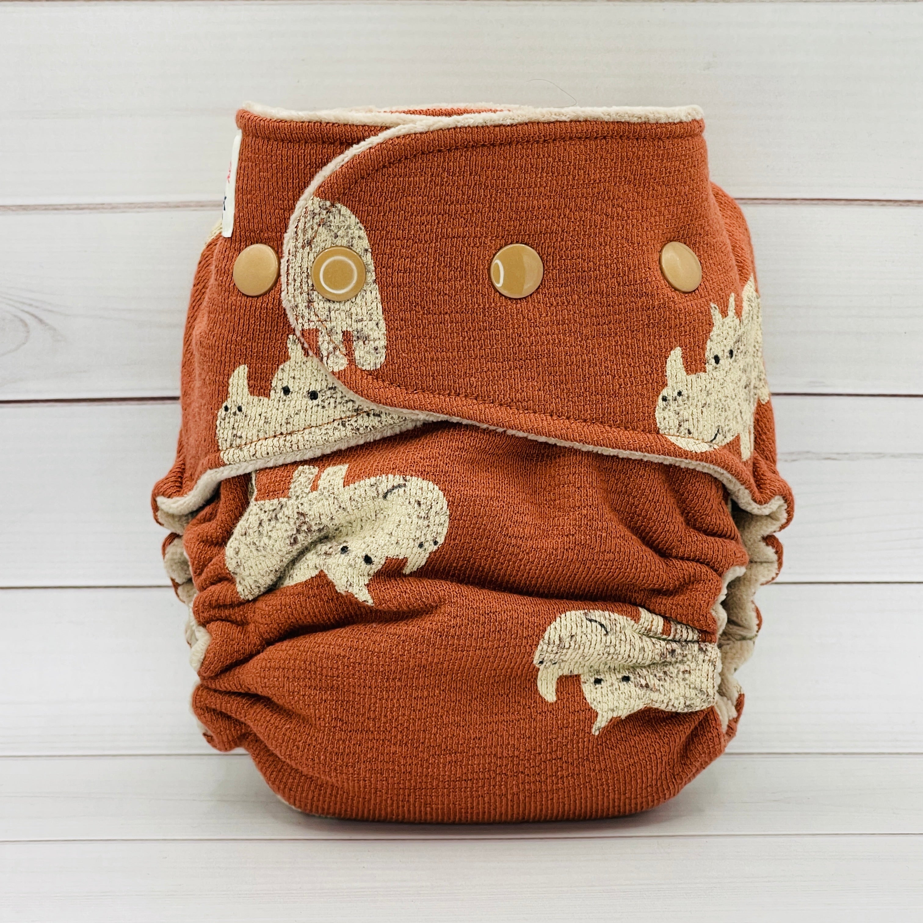 Petite Fitted Cloth Diaper (7-30lbs) - Happy Rhino by Lilly & Frank