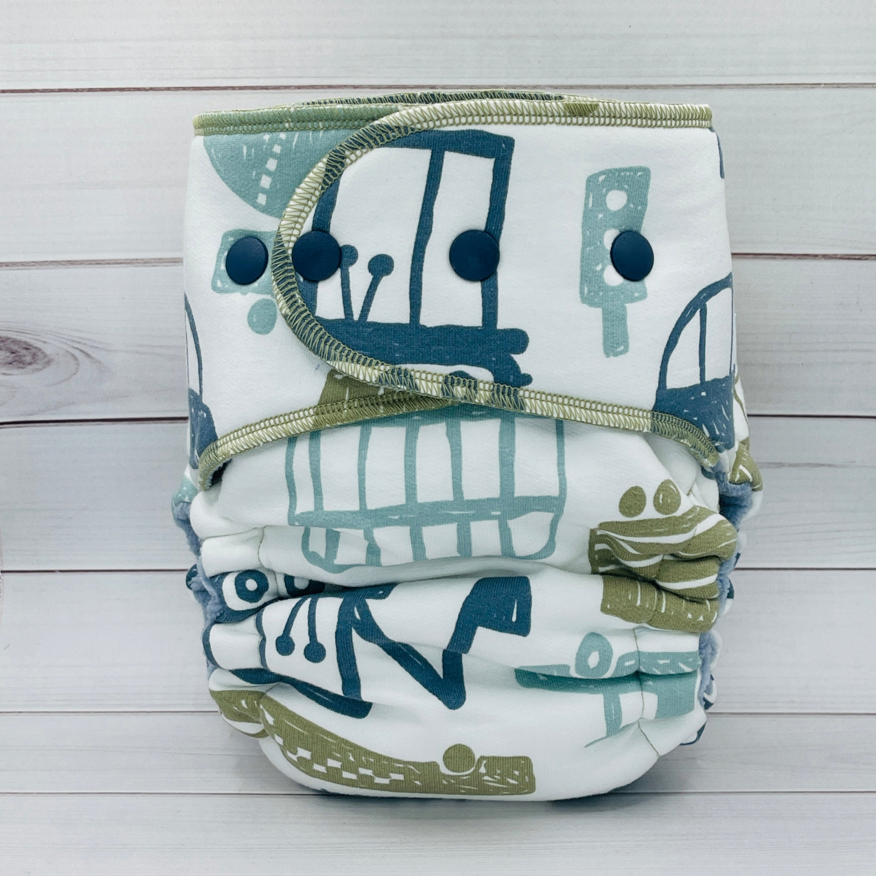 Toddler Hybrid Cloth Diaper (20-60lbs) - Busy Street by Lilly & Frank