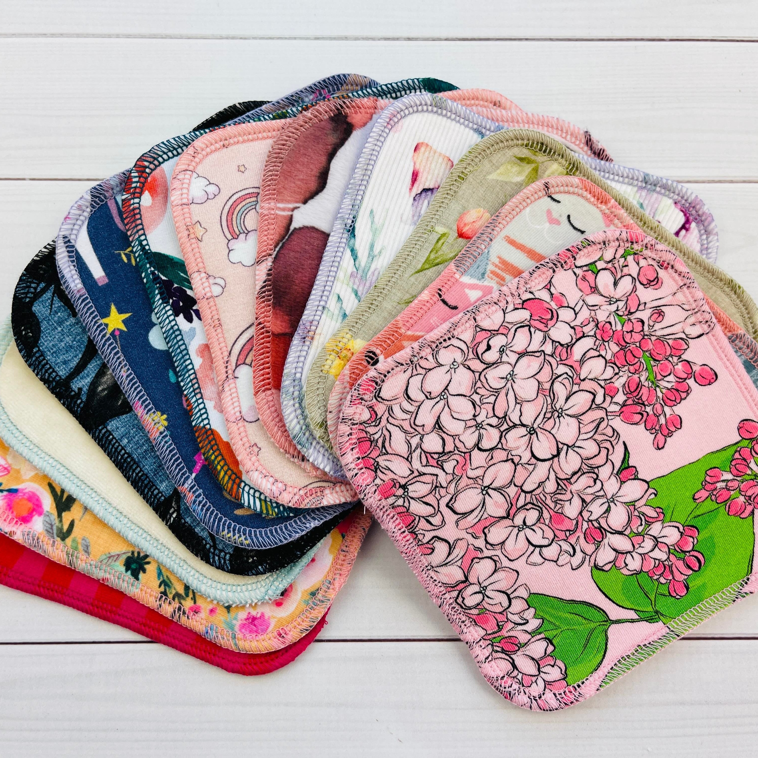 Lilly & Frank Wipes Pinks/Purples & Neutrals Midi Size Cloth Wipes
