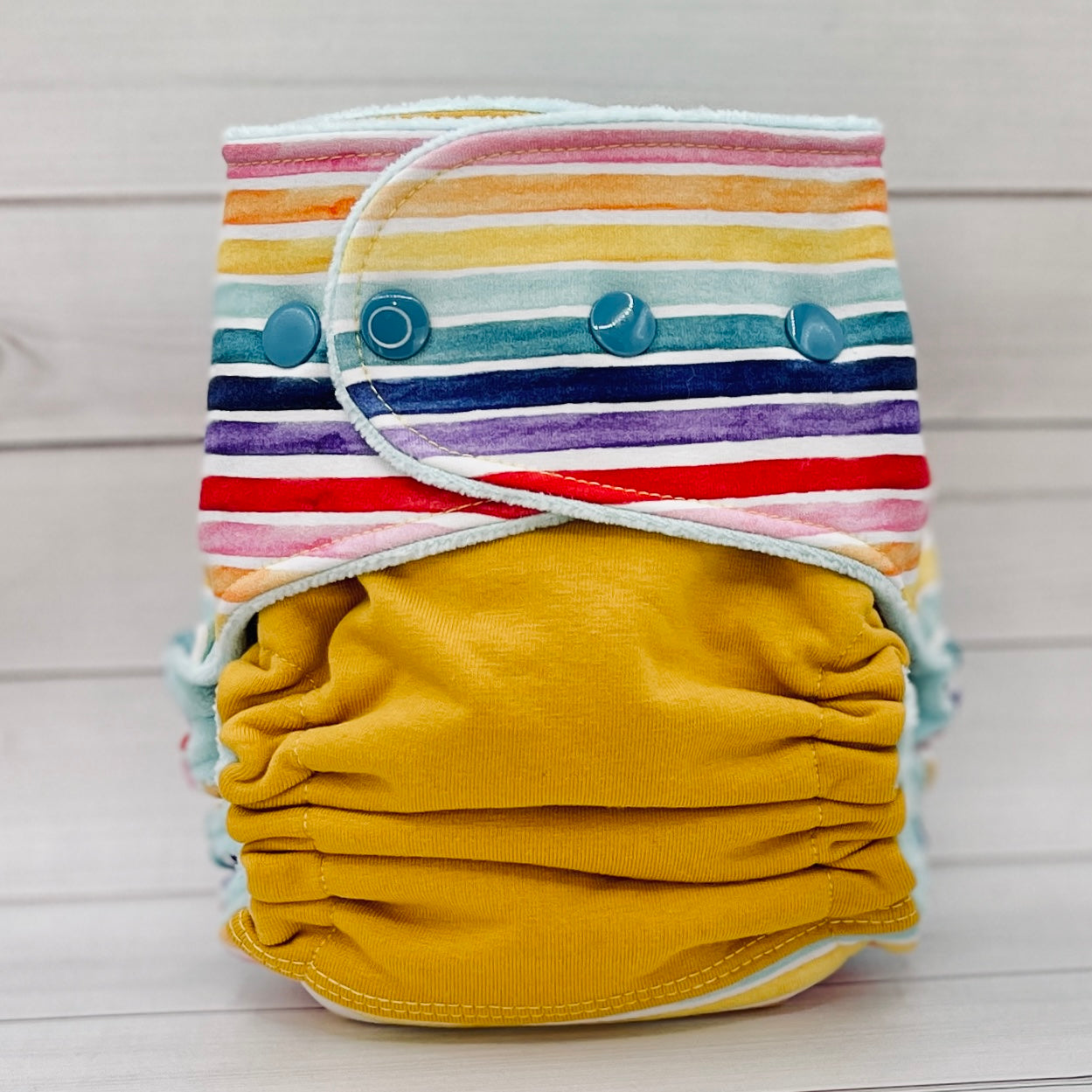 One Size Fitted Cloth Diaper (12-35lbs) - Sunshine & Rainbows - Lilly & Frank 