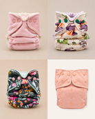 Newborn Fitted Cloth Diaper Bundle by Lilly & Frank 