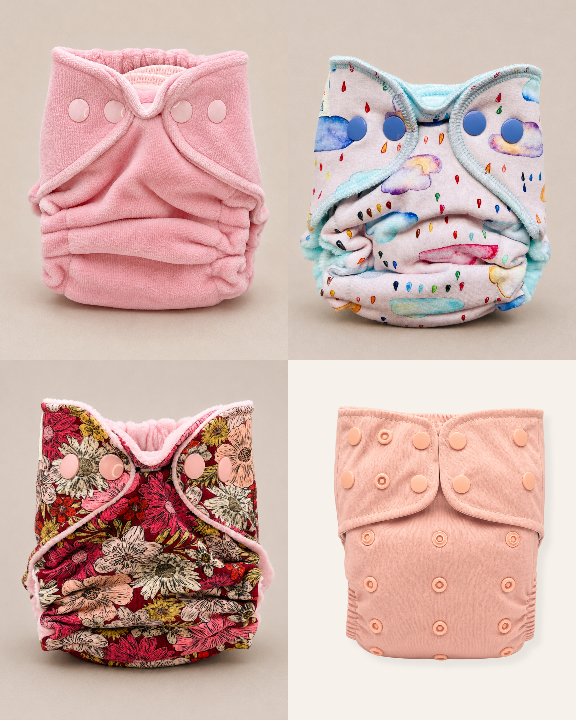 Newborn Fitted Cloth Diaper Bundle by Lilly & Frank 
