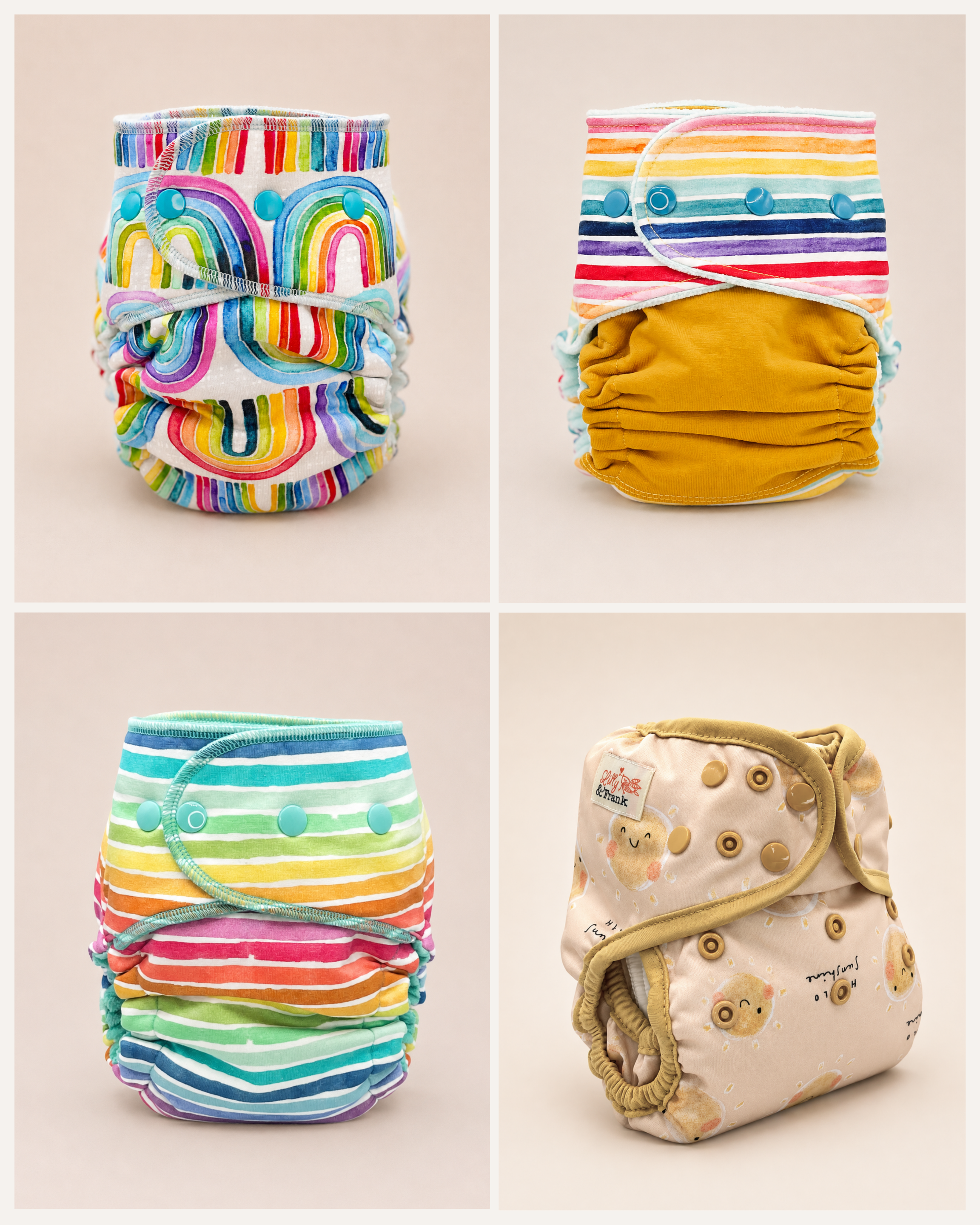 One Size Fitted Cloth Diaper Bundle by Lilly & Frank 