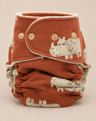 One Size Fitted Cloth Diaper (12-35lbs) - Happy Rhinos by Lilly & Frank 