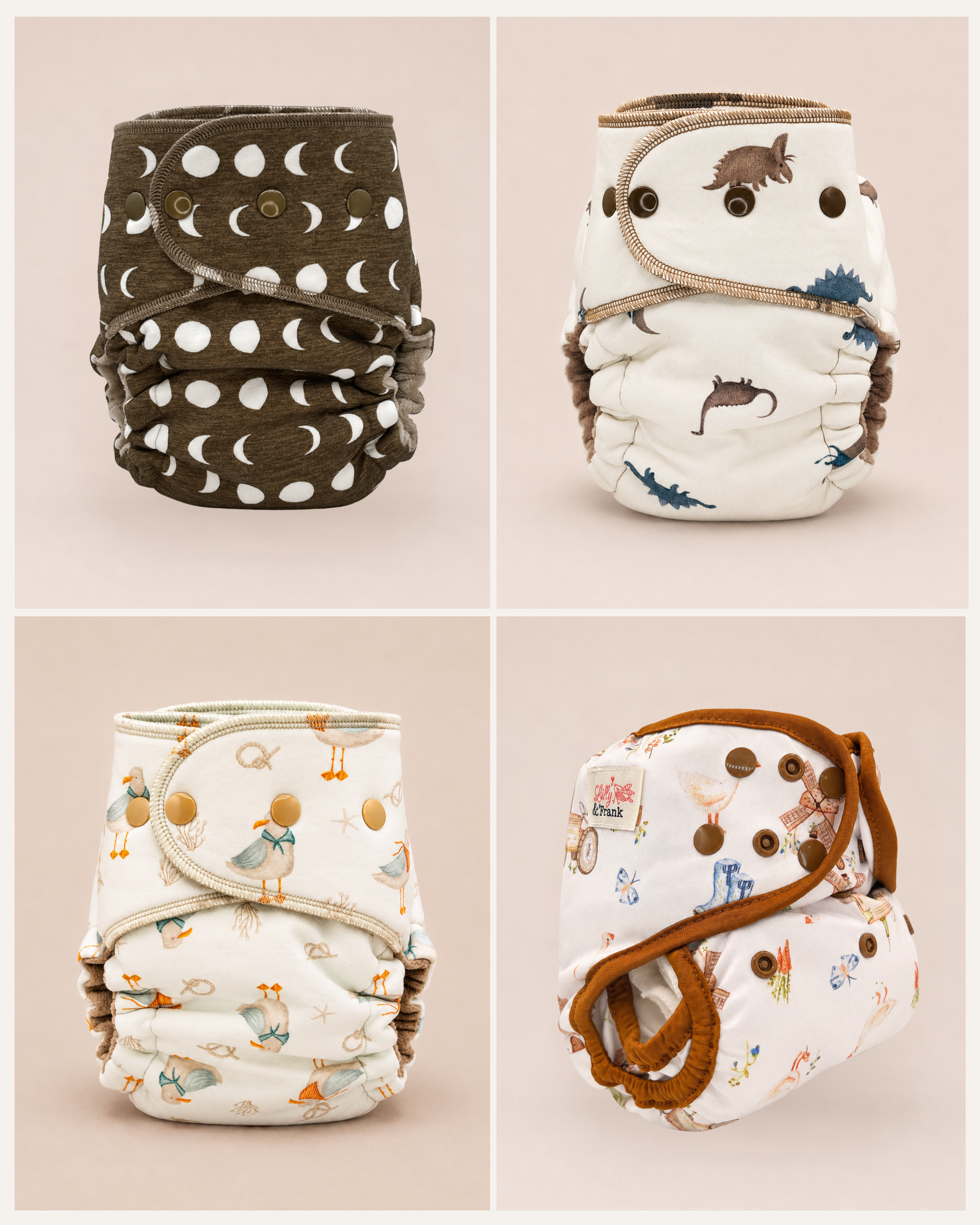One Size Fitted Cloth Diaper Bundle by Lilly & Frank 