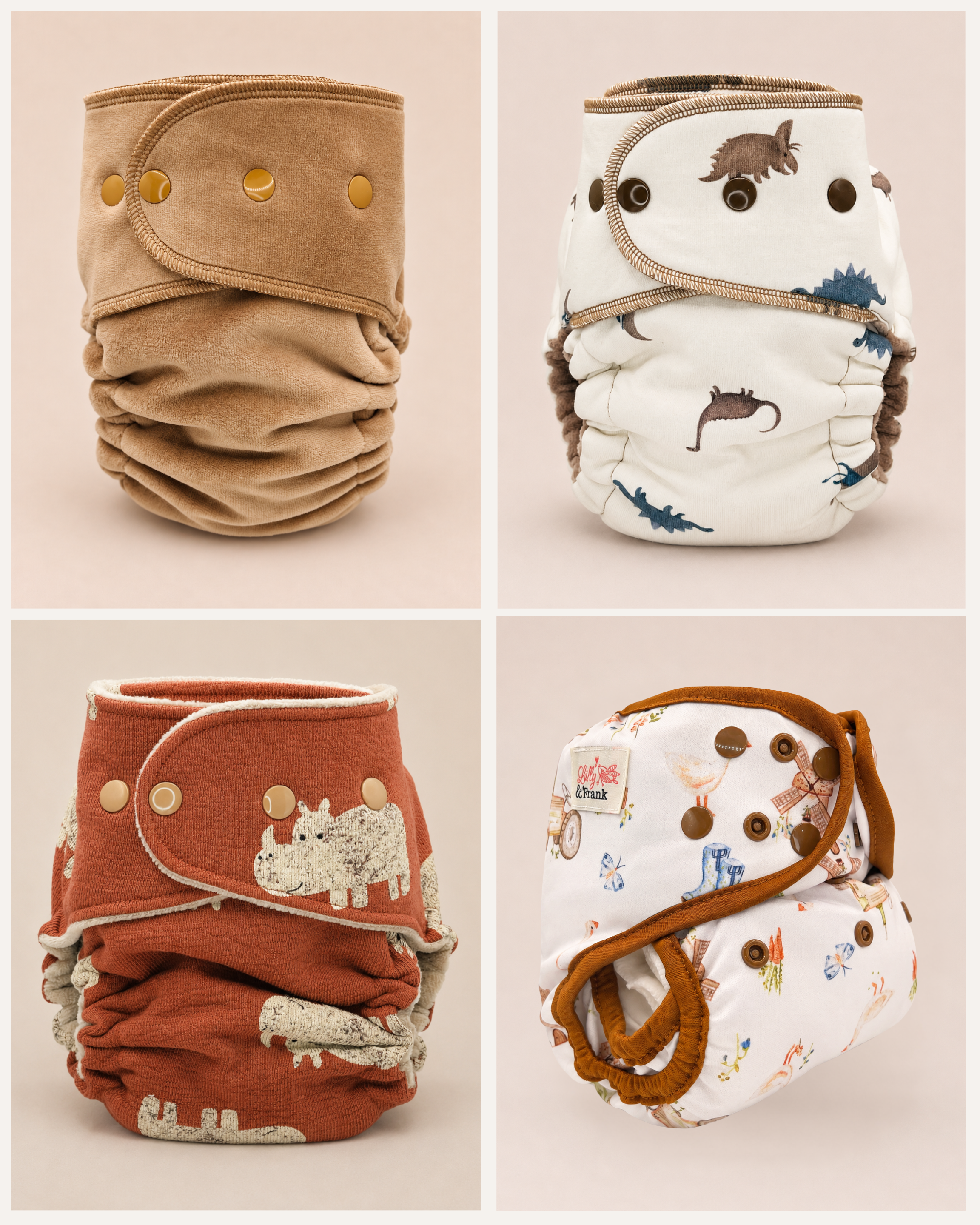 One Size Fitted Cloth Diaper Bundle by Lilly & Frank 