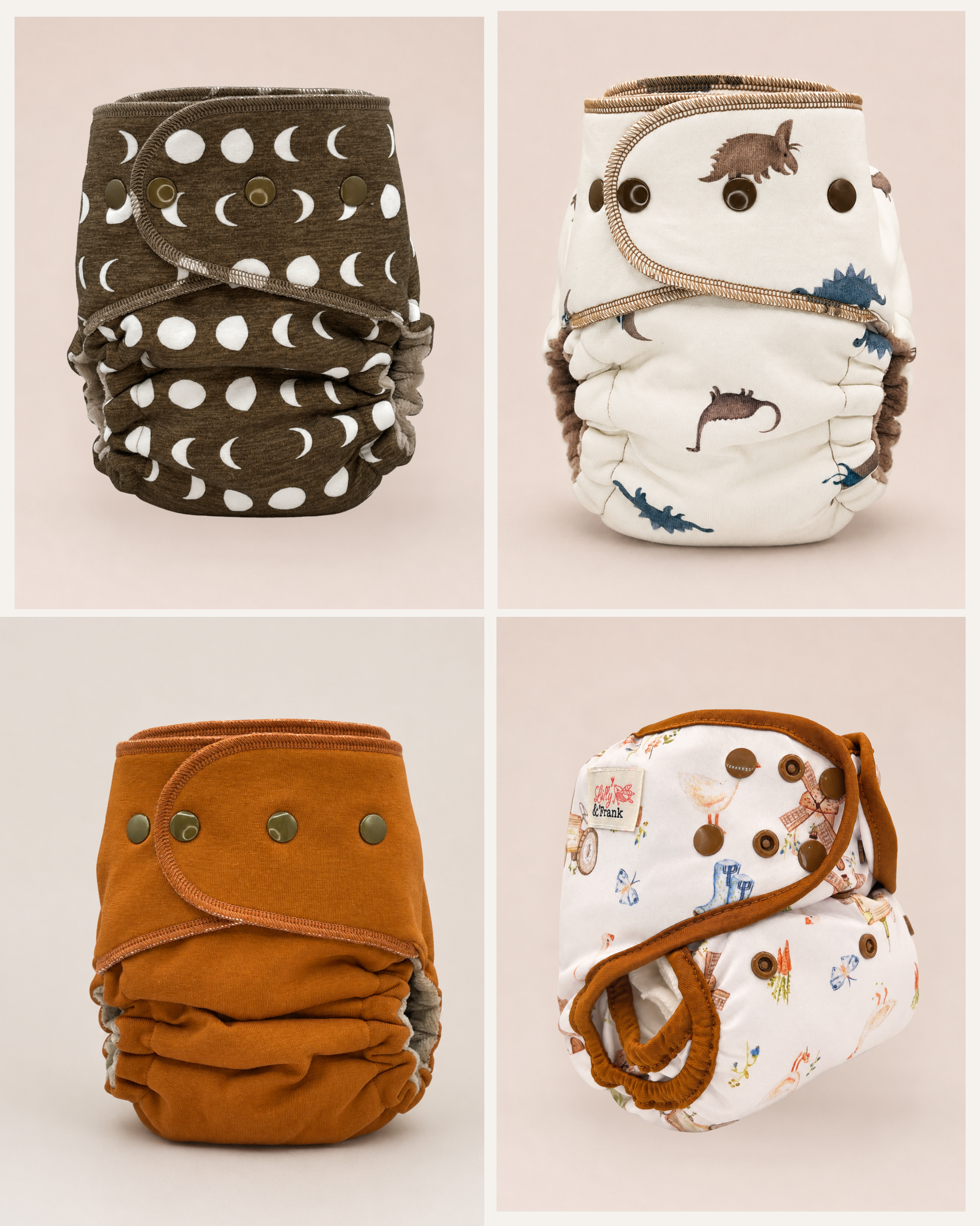 One Size Fitted Cloth Diaper Bundle by Lilly & Frank 
