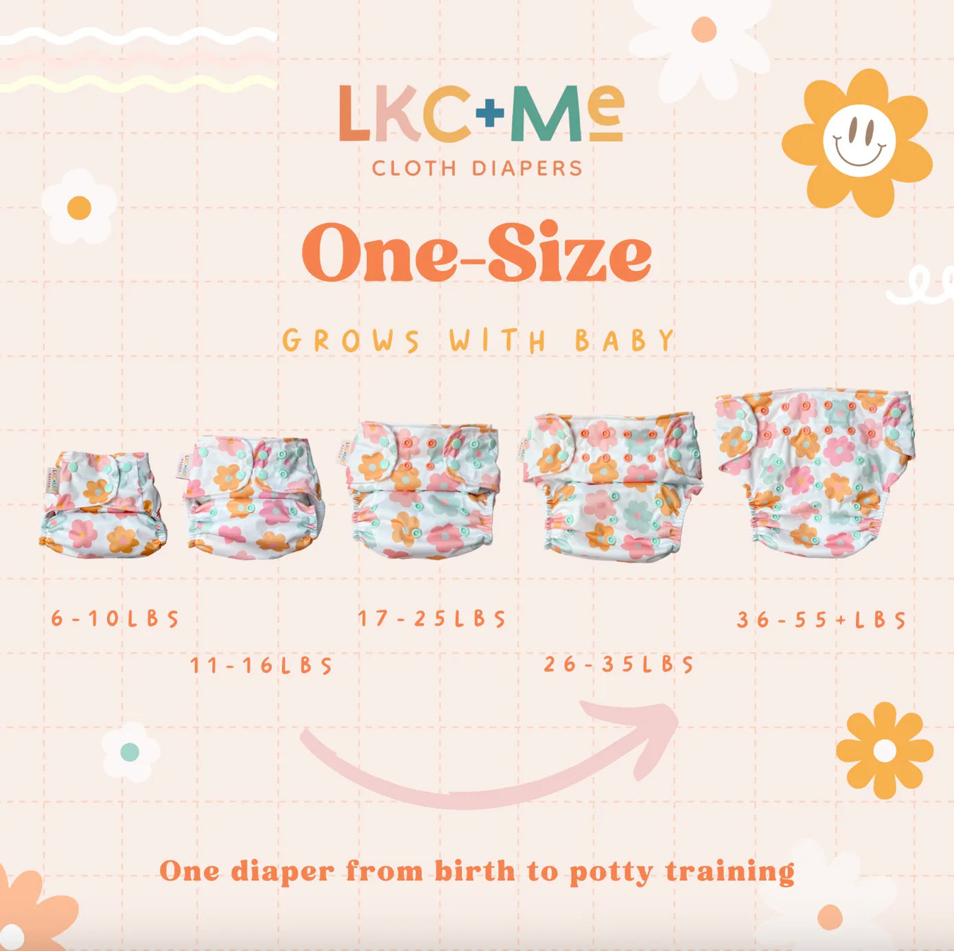LCK + ME Pocket Diaper - Insert Included - Lilly & Frank 