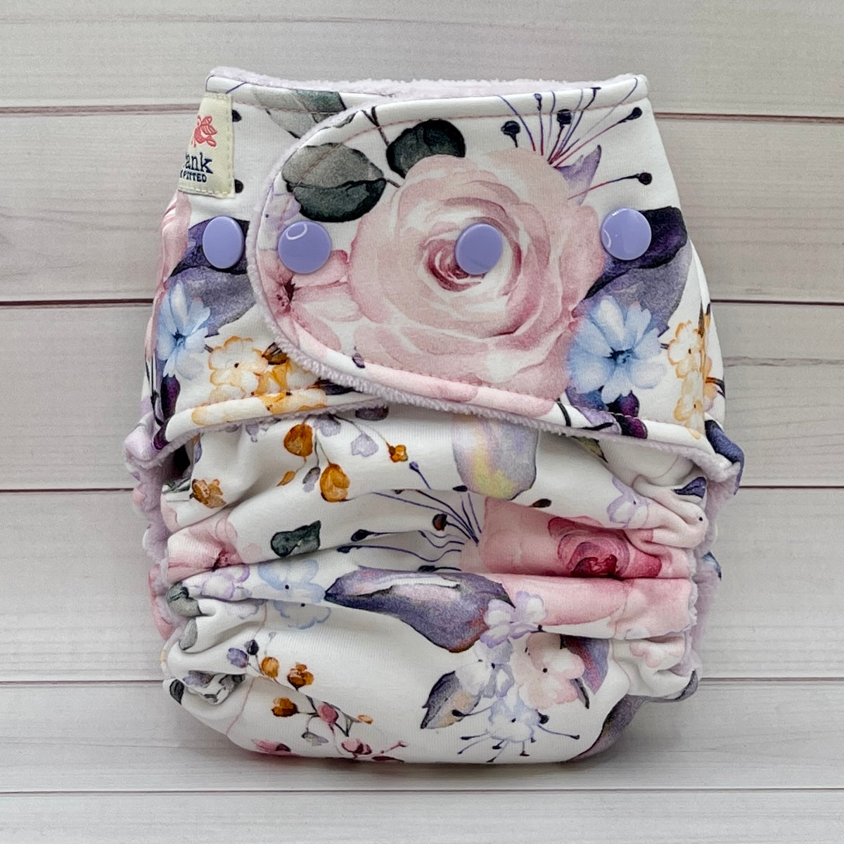 Petite Fitted Cloth Diaper (7-30lbs) - Abigail Floral - Lilly & Frank 