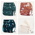 all in two cloth diaper starter bundle canada green and blue