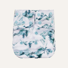 Patterned diaper cover with nature design on a white background