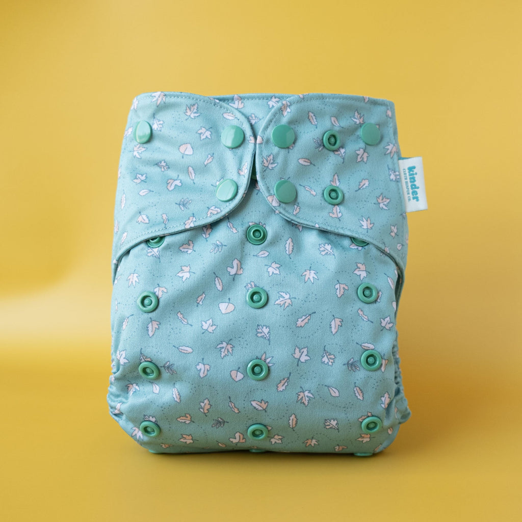 Kinder Cloth Diaper Co. Pocket Cloth Diaper Groovy Leaflets Kinder Cloth Diaper Co. - Pocket Diaper - Insert Included