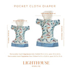 Lighthouse Kids Co. Pocket Cloth Diaper Size 2 - Supreme Lighthouse Kids Co. Pocket Cloth Diaper - Supreme (15-55+lbs)