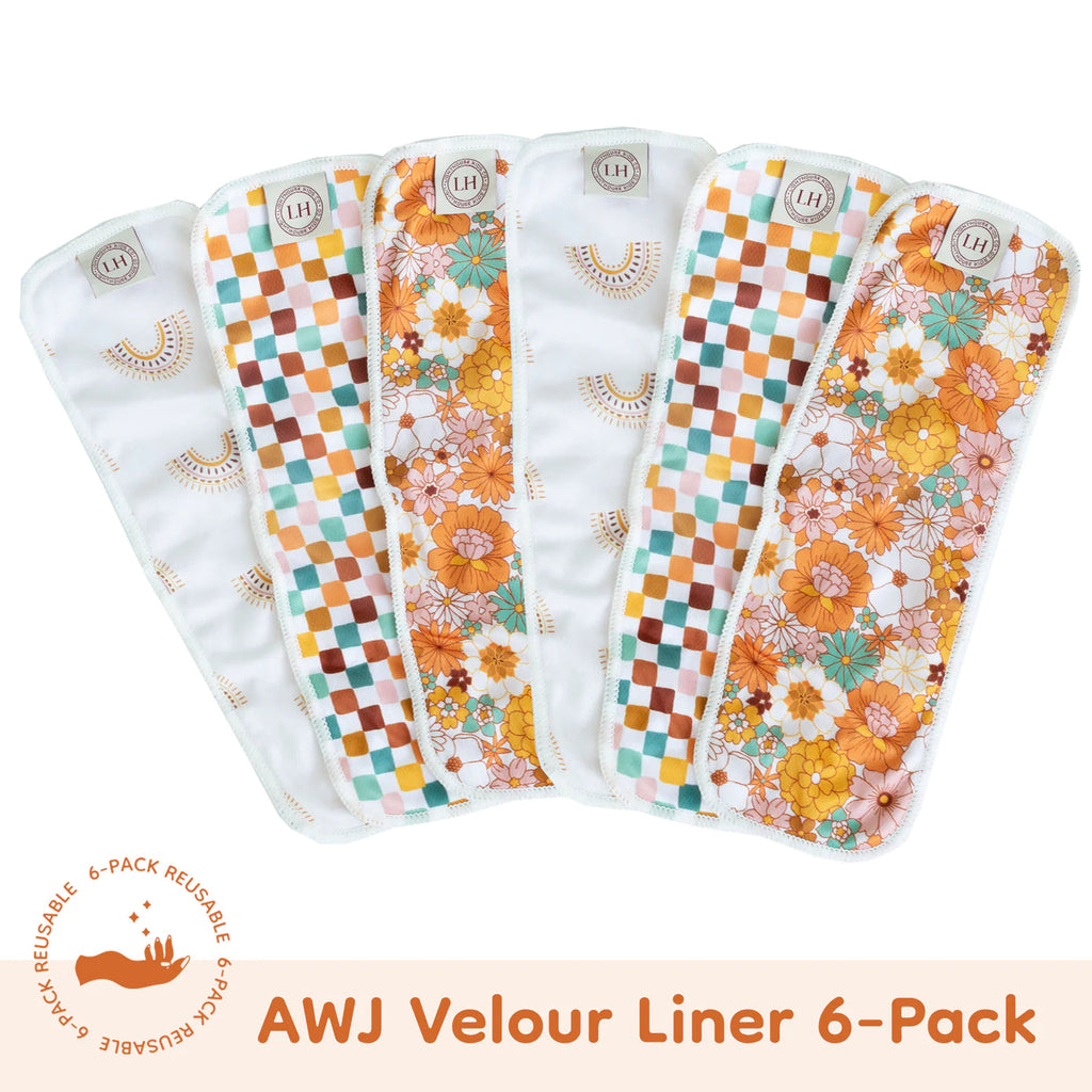 Lighthouse Kids Co. Reusable Diaper Liner Coop Lighthouse Kids Co. Cloth Liner 6-Pack (Bamboo Velour and AWJ)