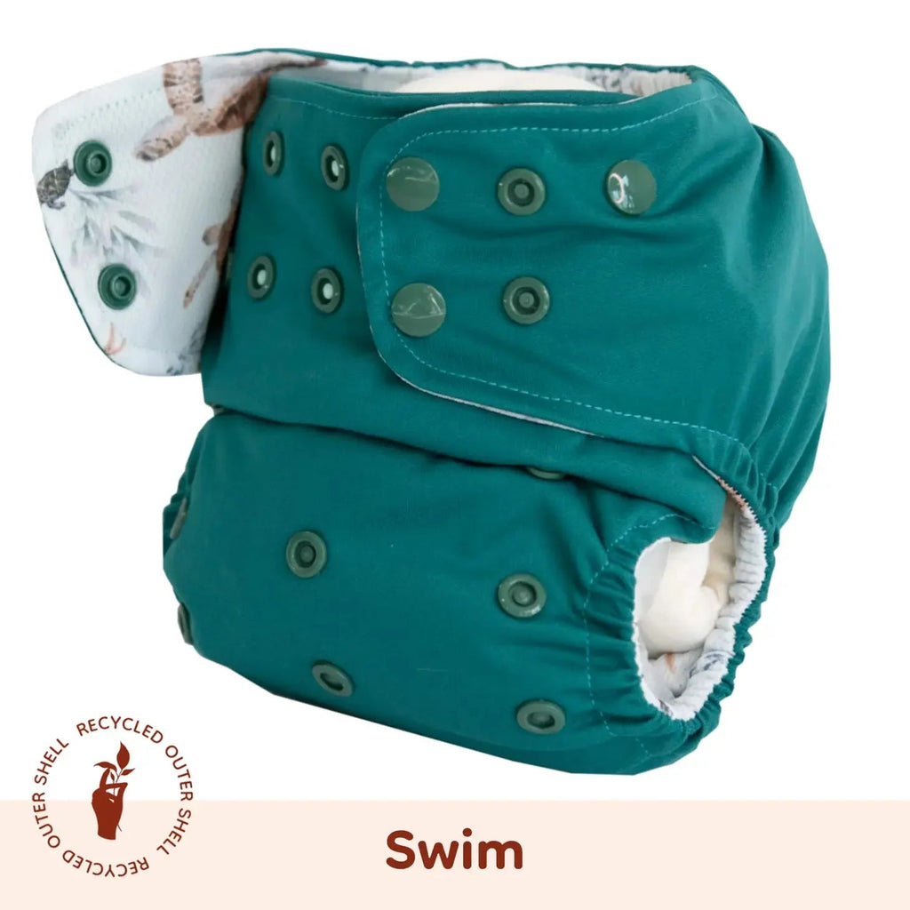 Lighthouse Kids Co. Swim Diaper Emerald Turtle - Size 2 - Supreme Copy of Lighthouse Kids Co. Swim Diaper - Supreme (15-55lbs)