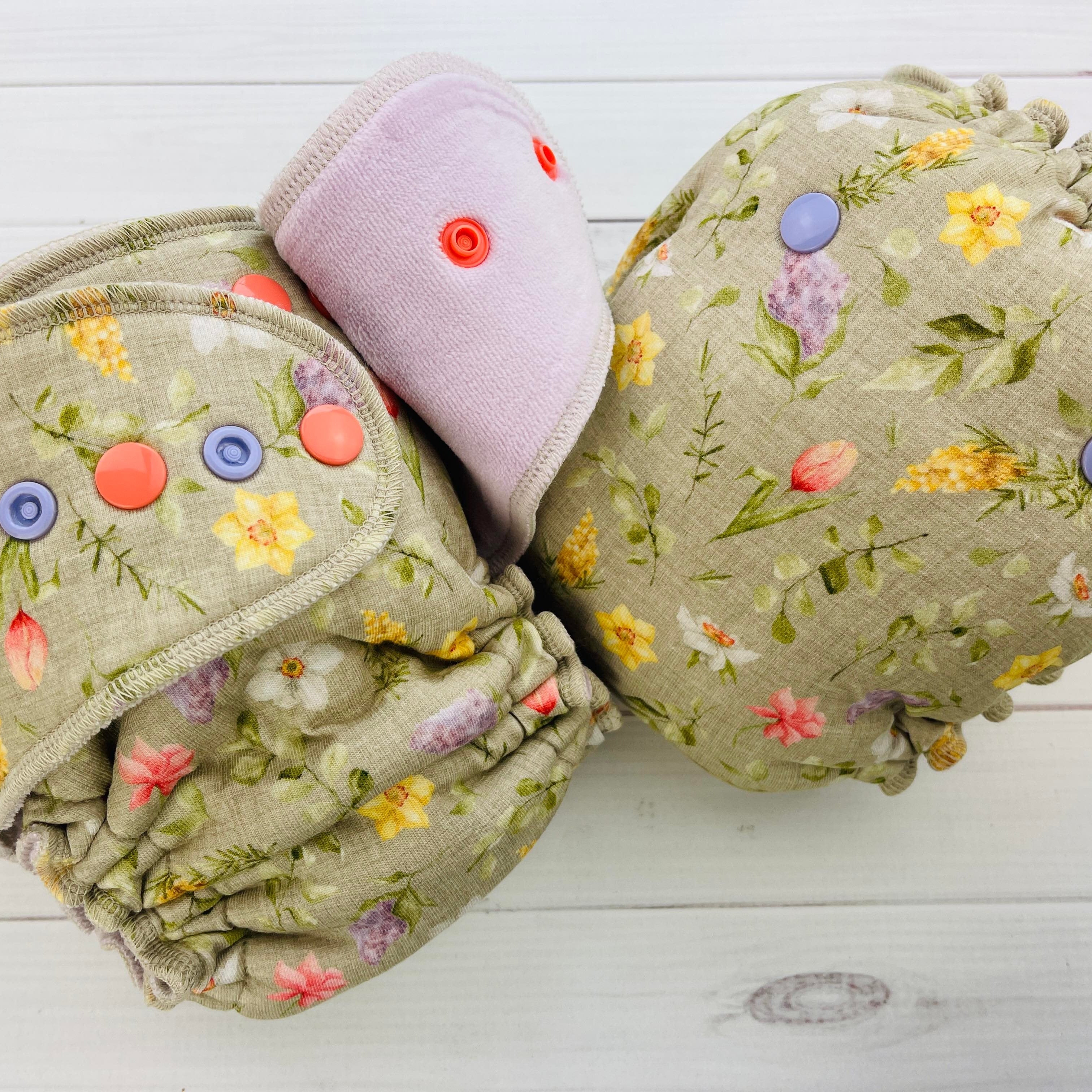 Lilly & Frank cloth diaper Avril Bloom Toddler Cloth Diaper - Fitted - Serged