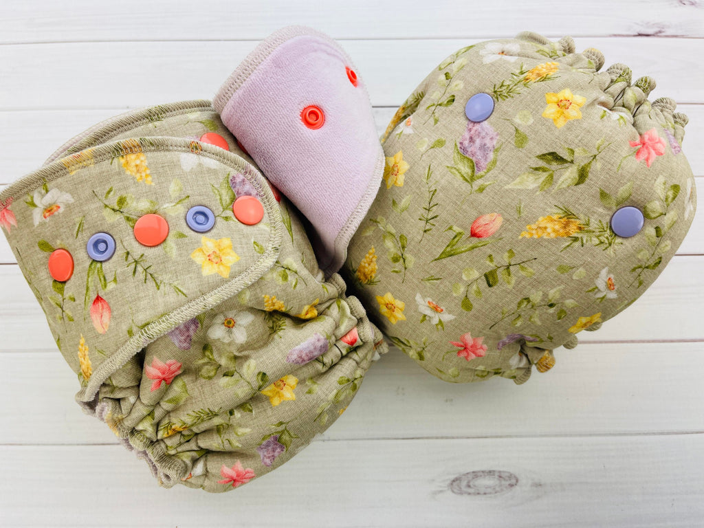 Lilly & Frank cloth diaper Avril Bloom Toddler Cloth Diaper - Fitted - Serged