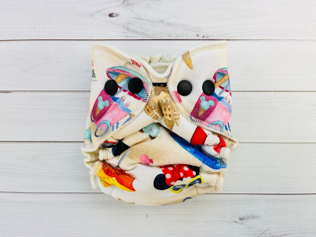 Lilly & Frank Cloth Diaper Beach Ears Newborn Cloth Diaper - Hybrid - Serged