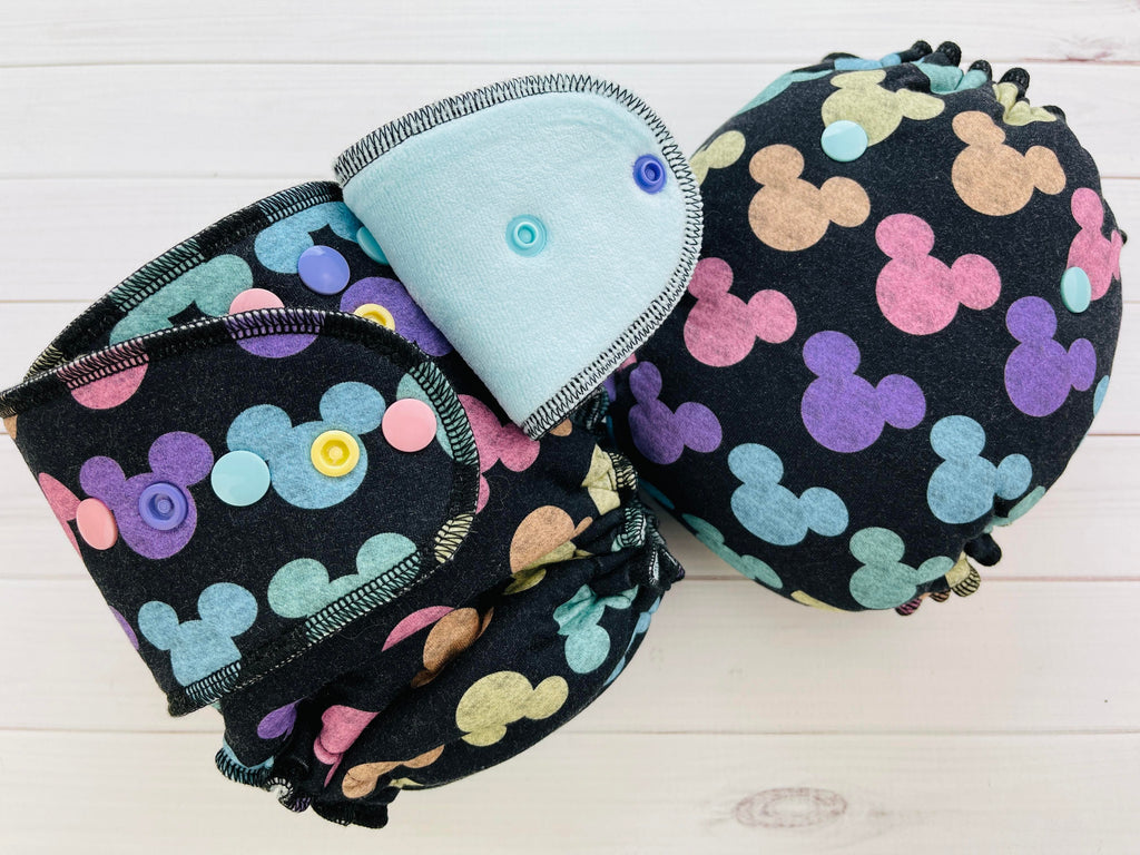 Lilly & Frank cloth diaper Chalk Mouse Ears Toddler Cloth Diaper - Hybrid -Serged