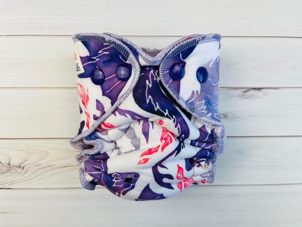 Lilly & Frank Cloth Diaper Dragon Fire Newborn Cloth Diaper - Hybrid - Serged