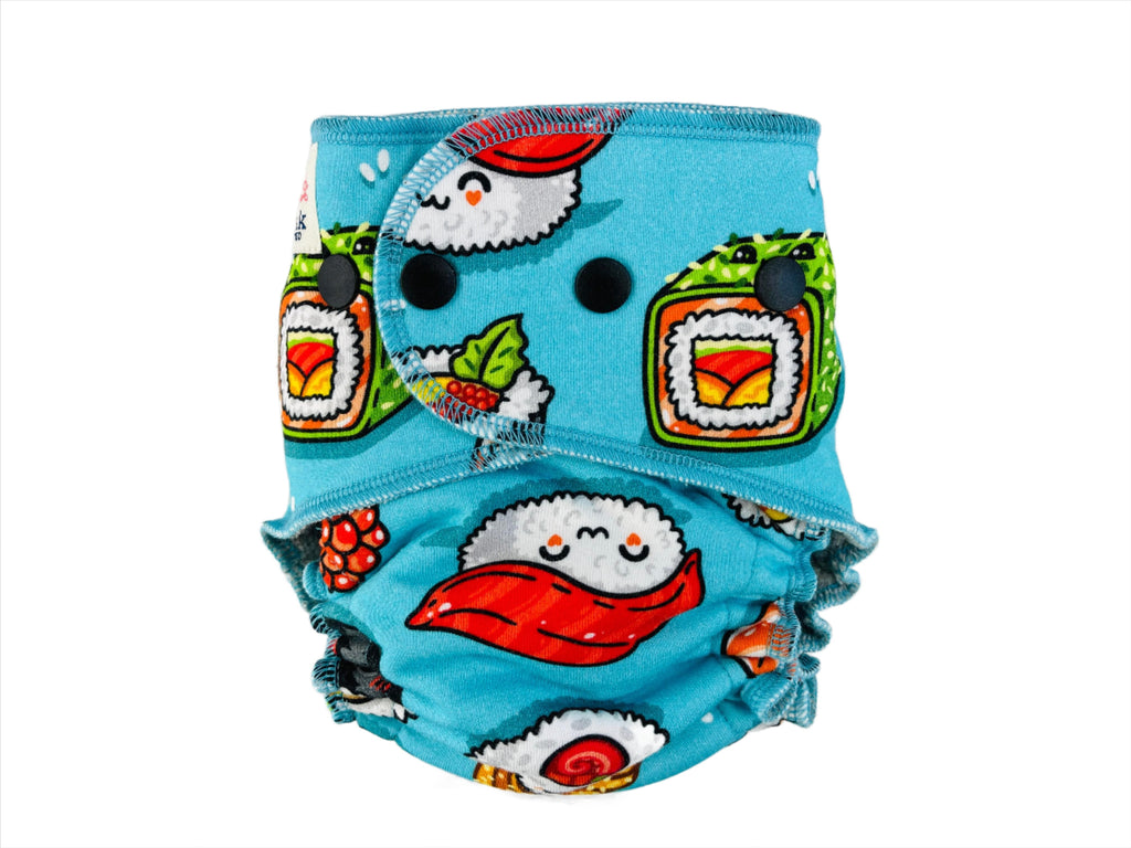 Lilly & Frank cloth diaper Fitted Serged Sushi Rolls Petite Diaper