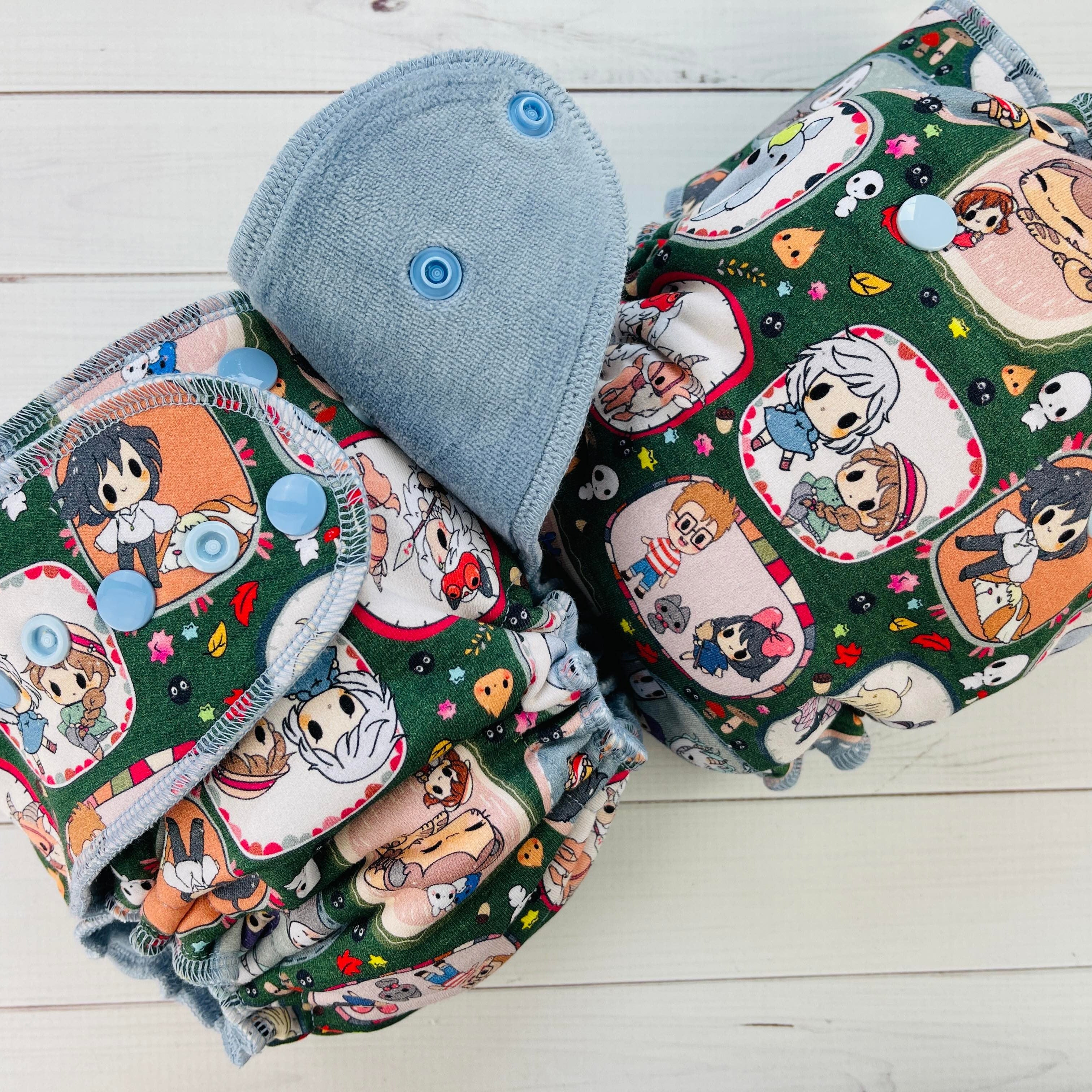 Lilly & Frank cloth diaper Ghibli Family Portrait Toddler Cloth Diaper - Fitted - Classic Serged