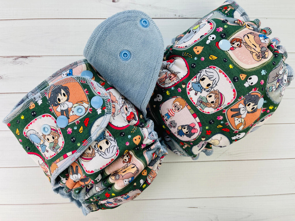 Lilly & Frank cloth diaper Ghibli Family Portrait Toddler Cloth Diaper - Fitted - Classic Serged